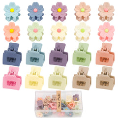 AHONEY front packaging showing 20 colorful mini claw clips and gift box benefit organization