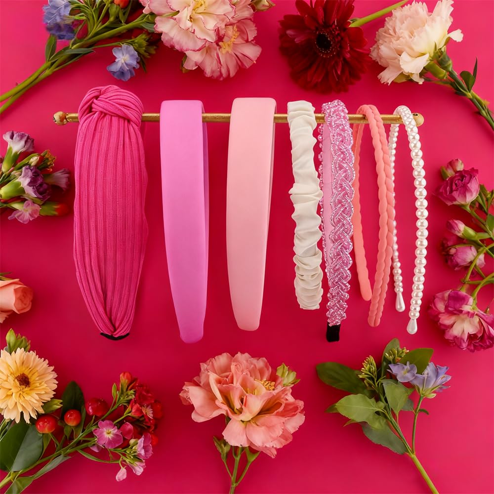 AHONEY hand holding headbands showing universal size and flexibility