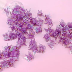 AHONEY clips styled at a beach party adding playful purple accents