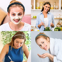 AHONEY layout of wide and thin headbands showing styling options benefit