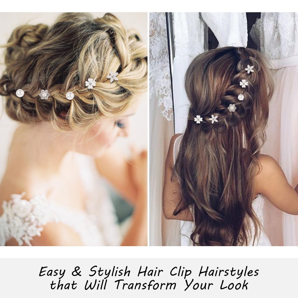 AHONEY lifestyle shot bride and flower girl wearing clips, wedding-ready
