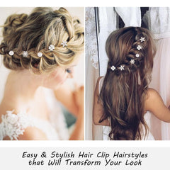 AHONEY lifestyle shot bride and flower girl wearing clips, wedding-ready