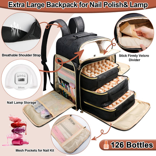 ahzske open main compartment with nail lamp for organized storage