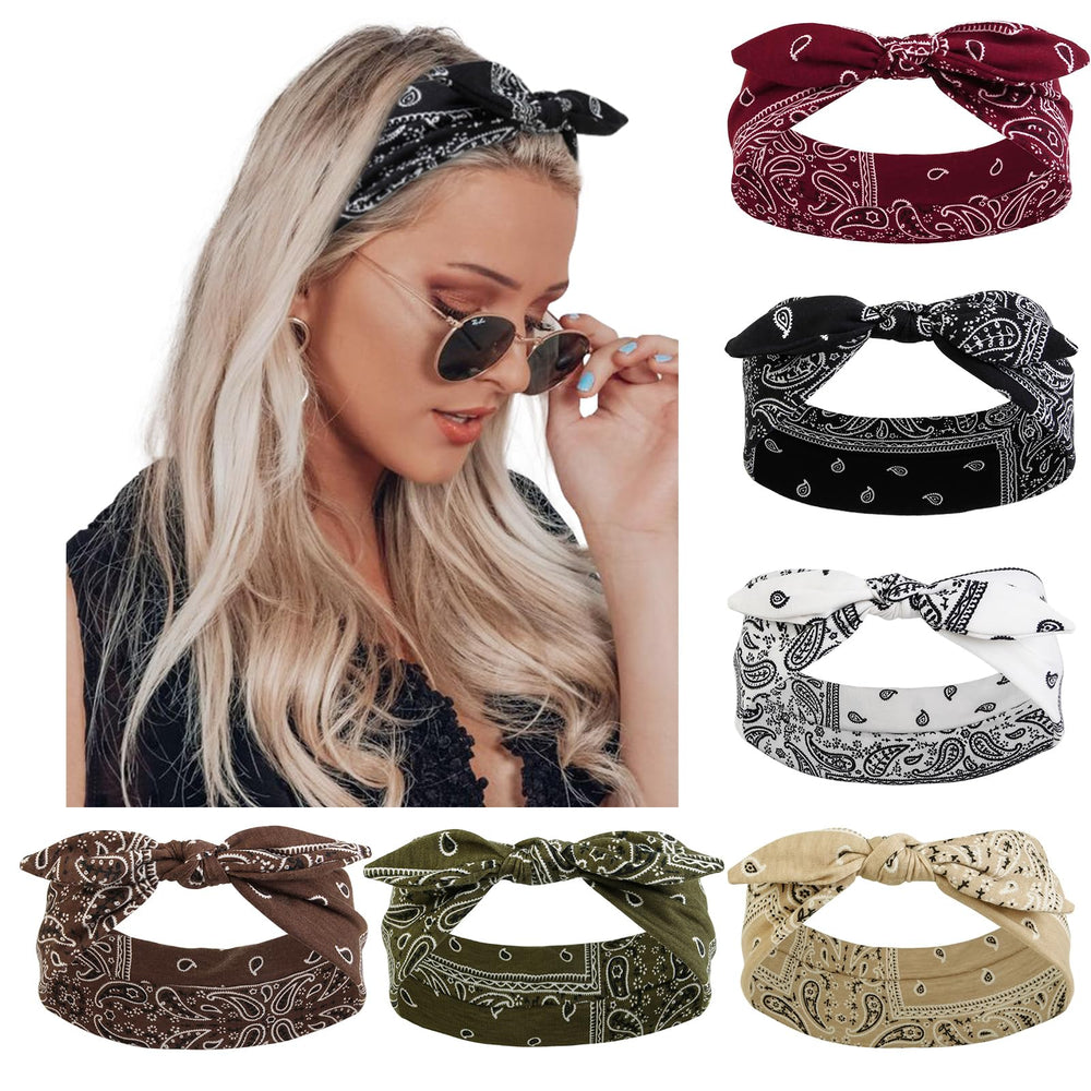AIBFRID front packaging showing six paisley bow headbands and easy outfit matching