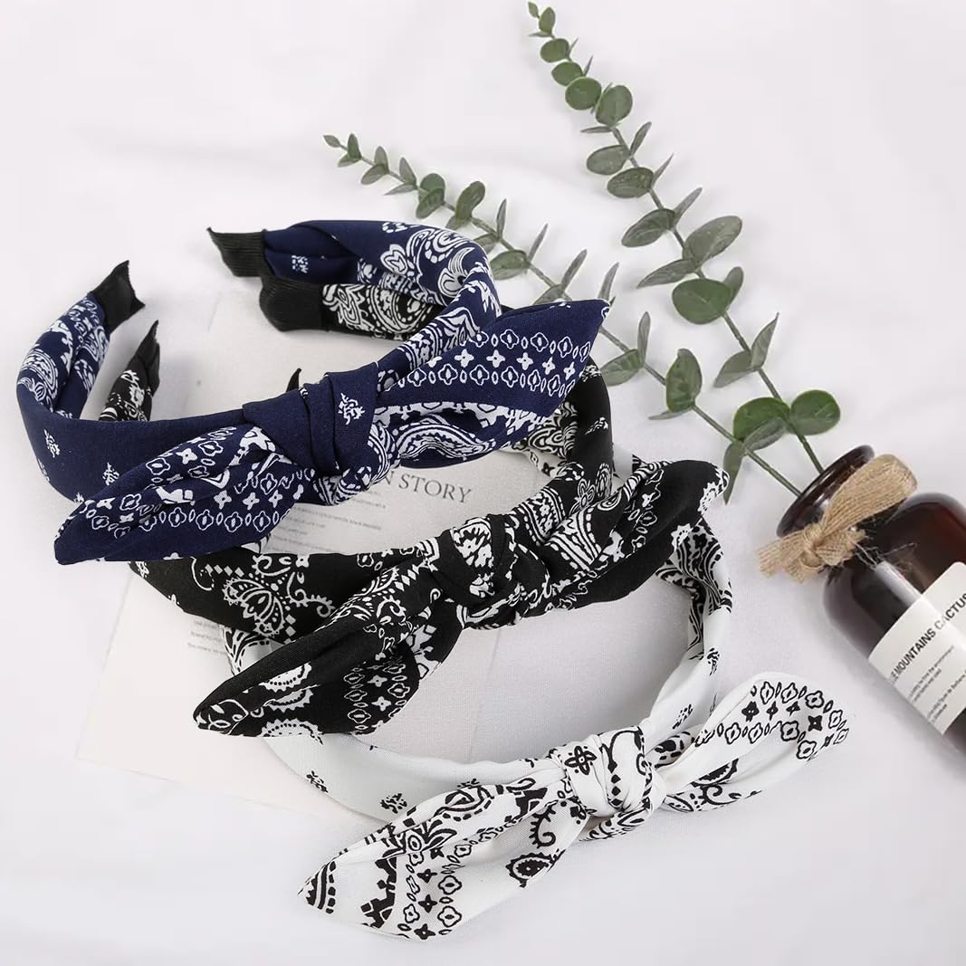 AIBFRID model wearing navy headband with waves, demonstrates comfortable all-day wear