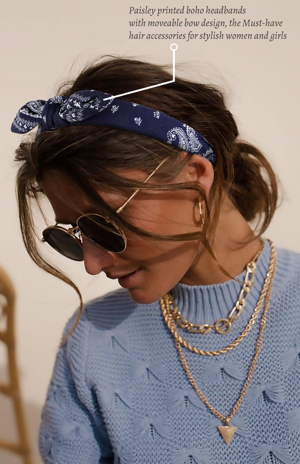 AIBFRID styling image of black white navy headbands displayed together for outfit variety