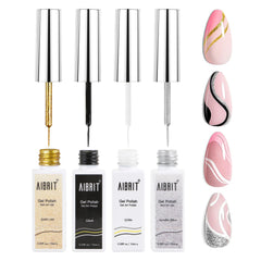 AIBRIT front view of four liner bottles showing colors and labels for easy selection