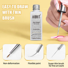 AIBRIT gold and silver gel strokes on swatch card showing metallic shine and coverage