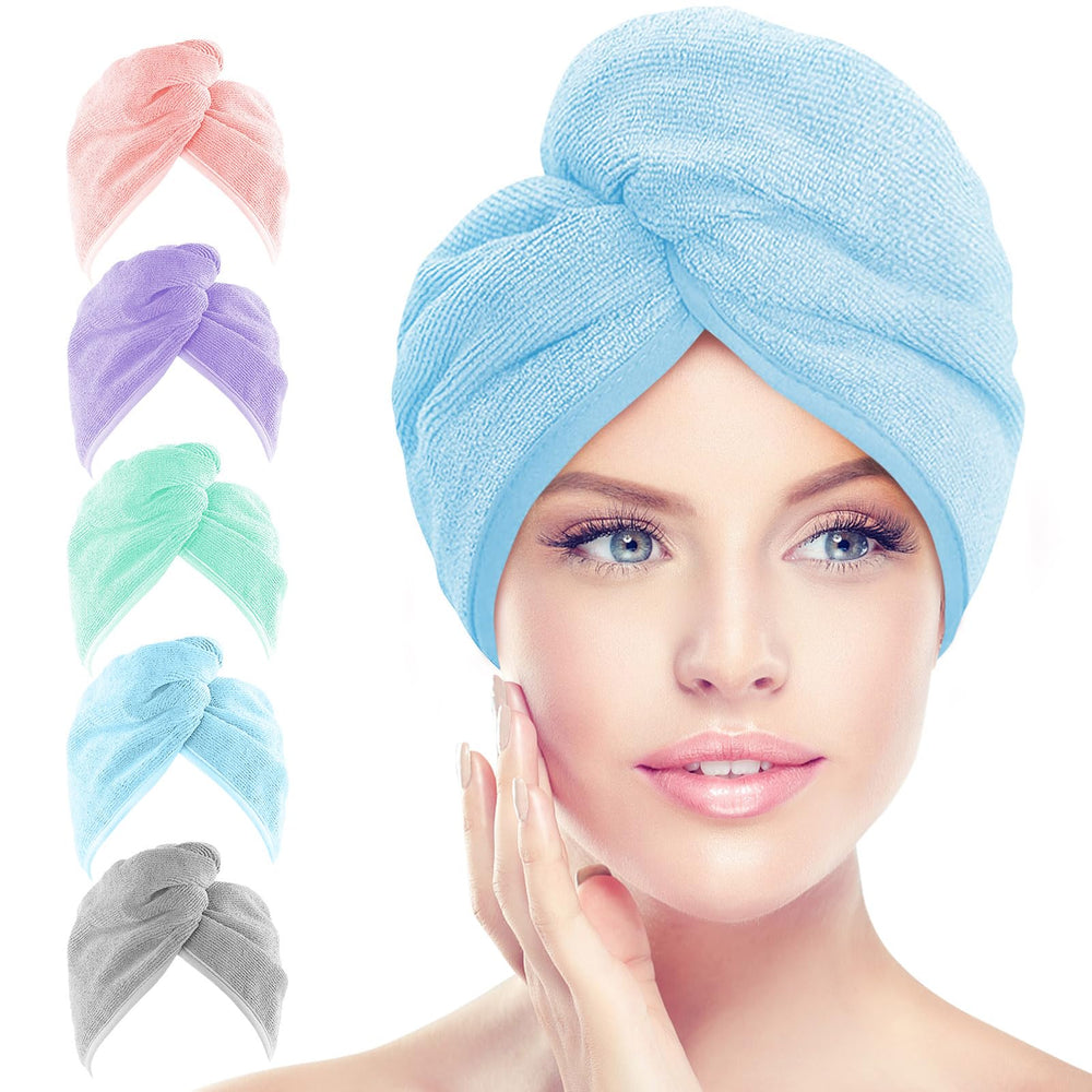 AIDEA 5-pack turban wraps front view showing compact packaging and convenience