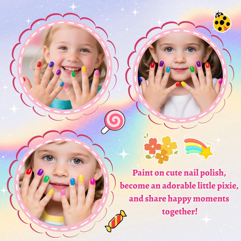 Aieenjor brush applying polish to child hands for easy use