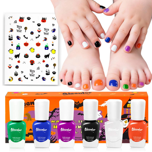 Aieenjor front packaging showing six colorful mini bottles and stickers, playful gift appeal