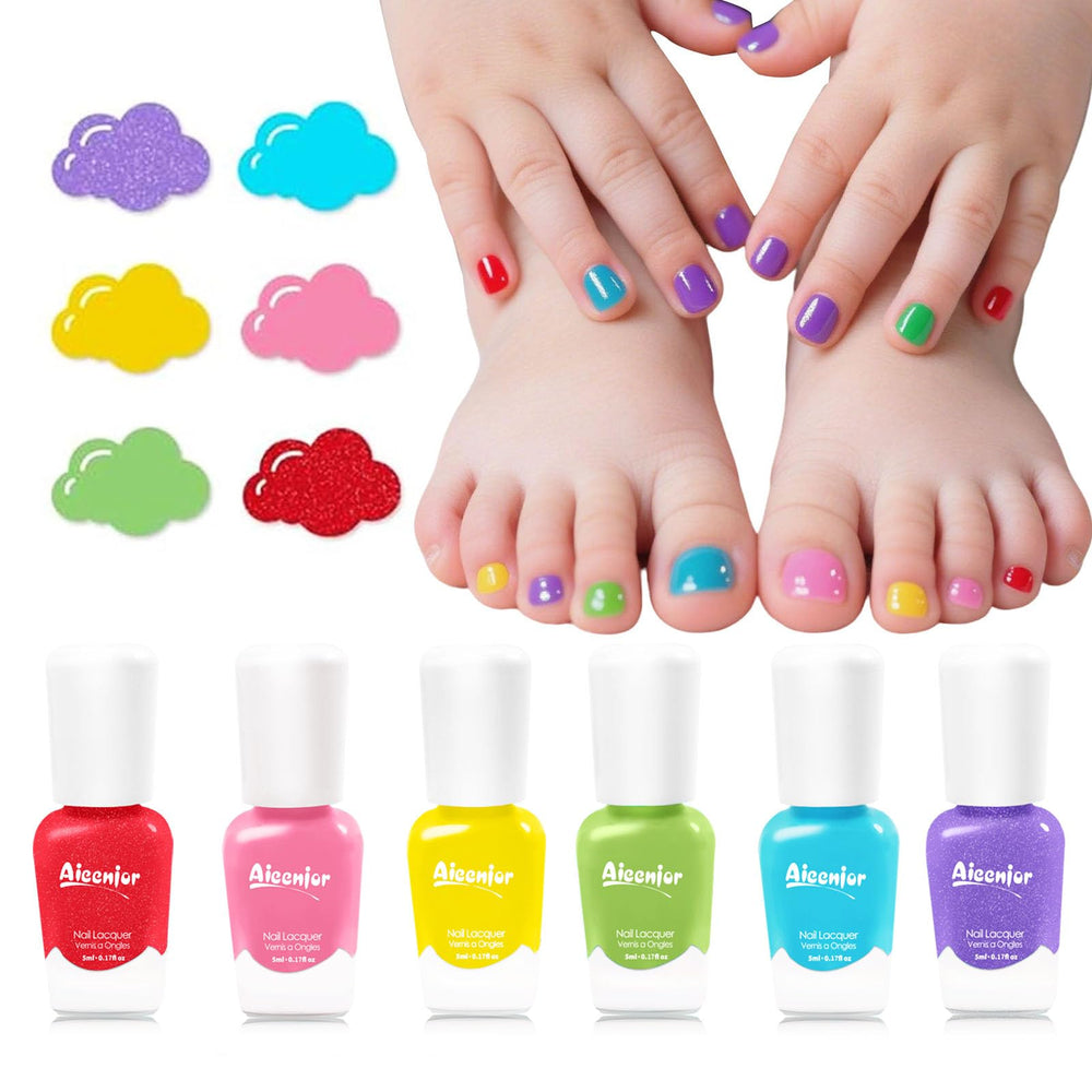 Aieenjor front packaging showing safe kids polish benefits