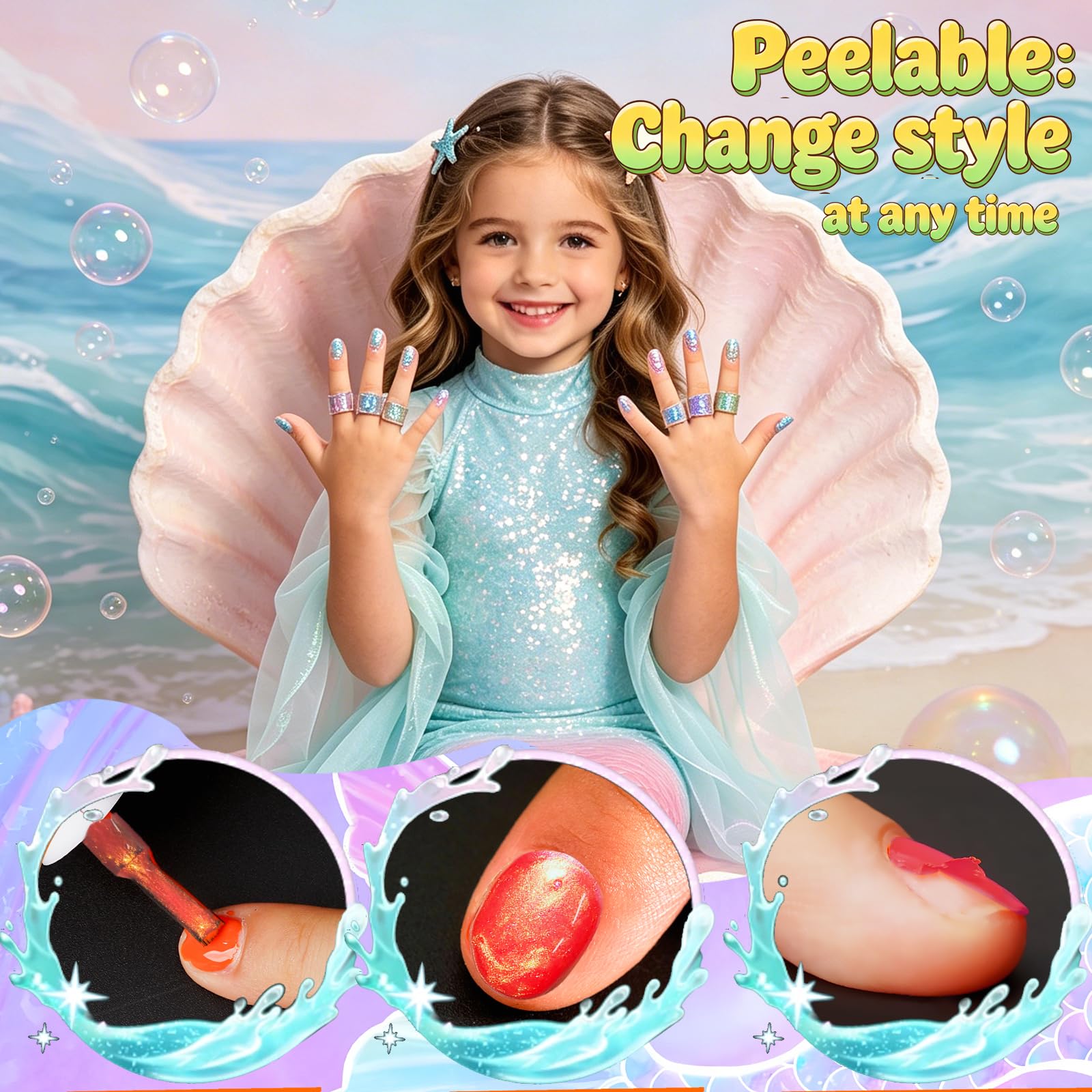Aieenjor six holographic shades displayed for colorful playtime looks