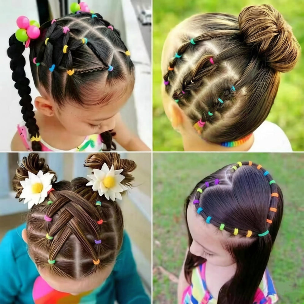 Aigee bands next to coin to show small size and suitability for fine hair