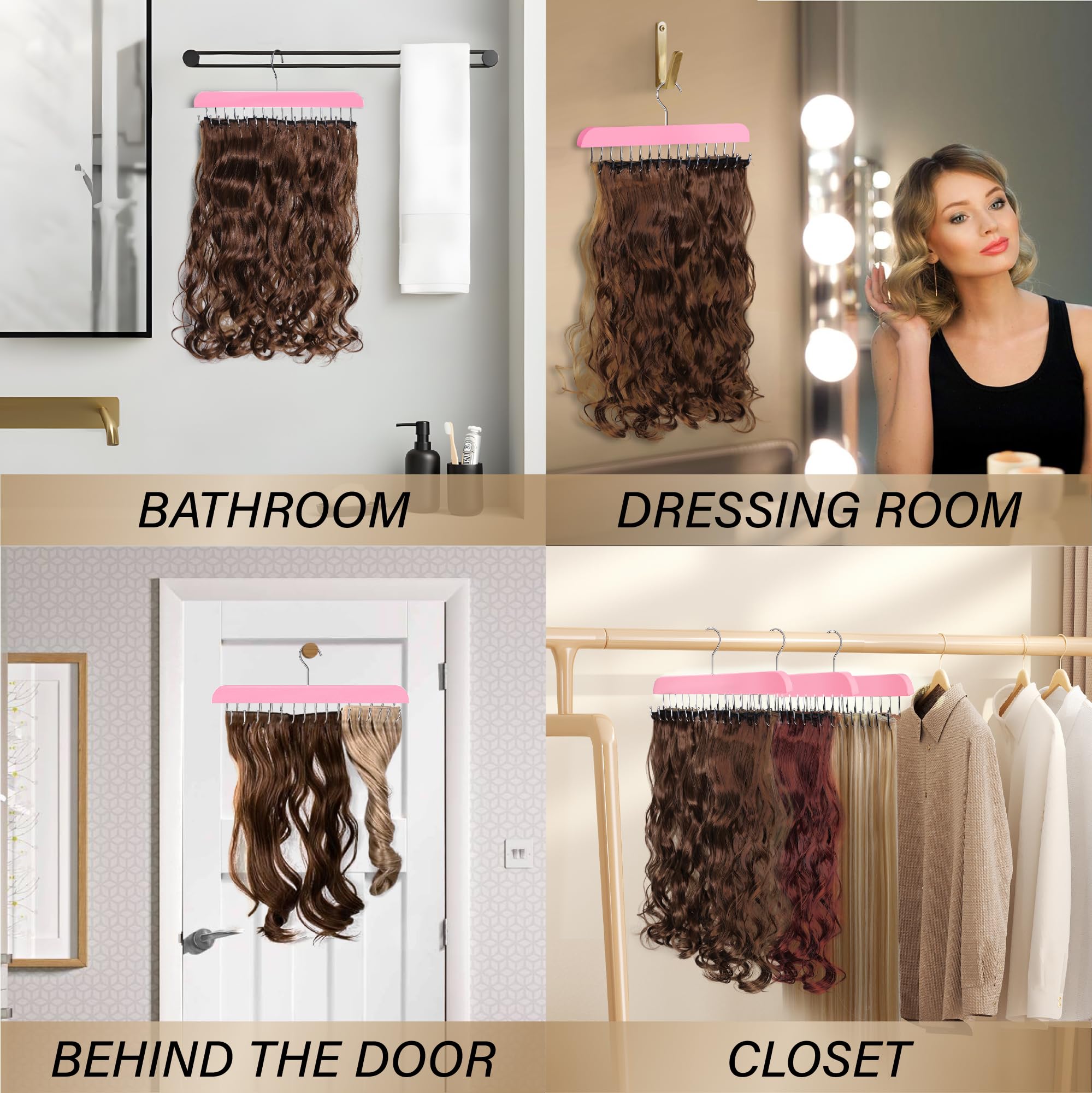 AIHOPESTO hanger loaded with multiple wefts showing space-saving organization