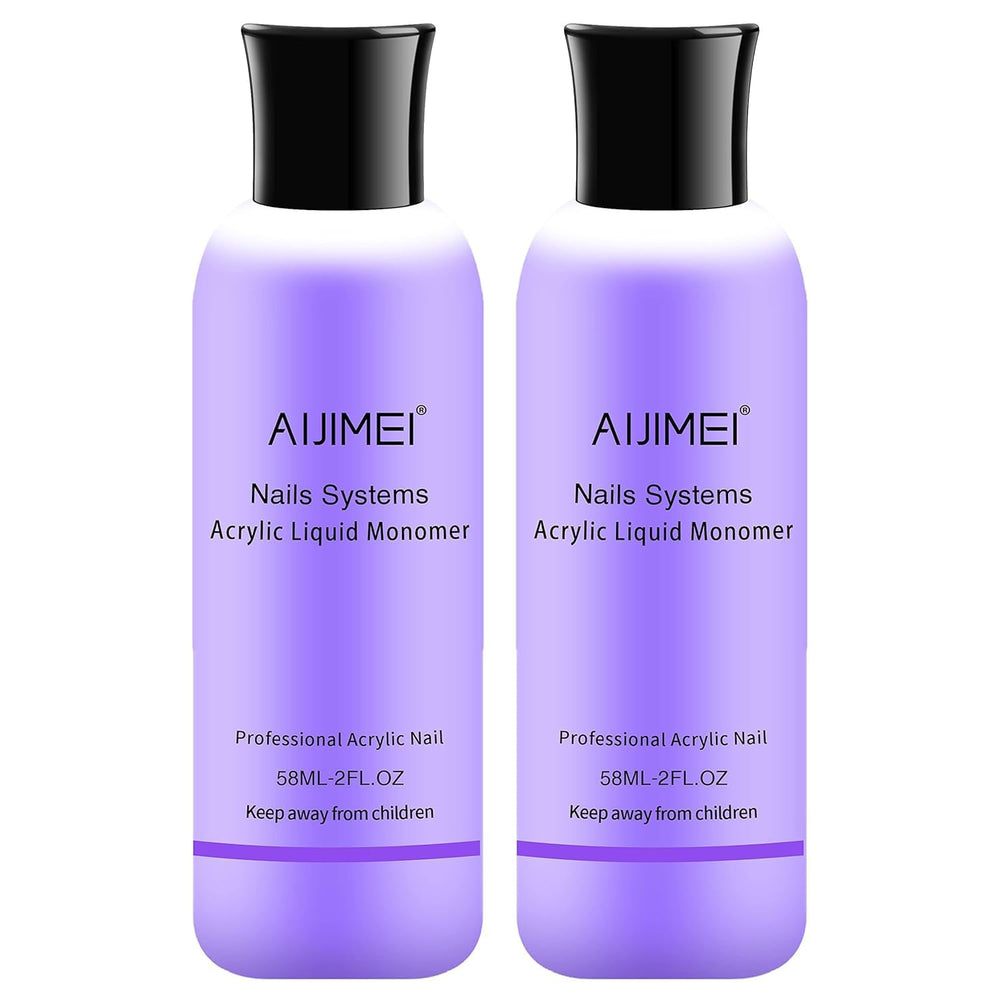 AIJIMEI front bottle 120ml showing clear monomer and professional packaging benefit