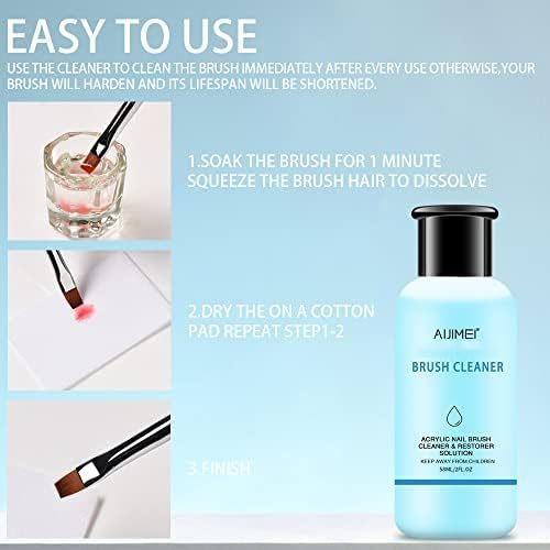 AIJIMEI glass cup filled with cleaner for safe brush soaking benefit