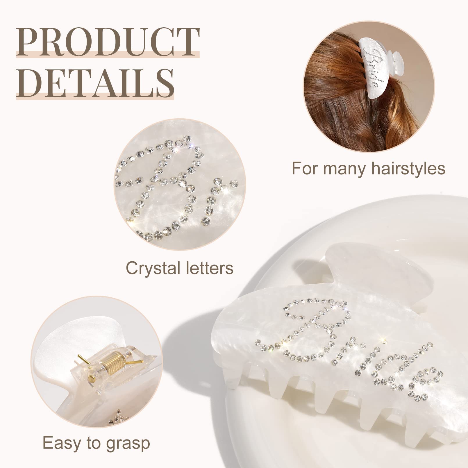 Aileam clip worn in a bridal updo offering polished, photo-ready hold