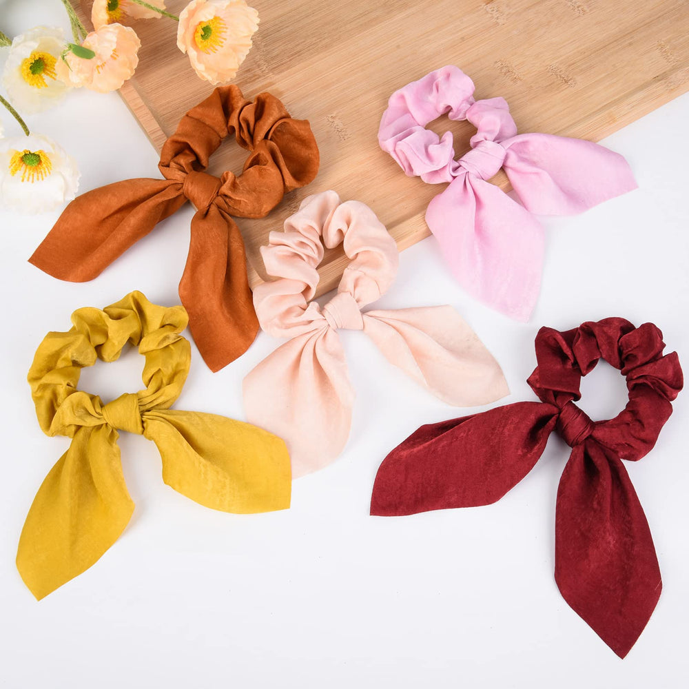 Aileam flat display of colorful scrunchies for outfit coordination