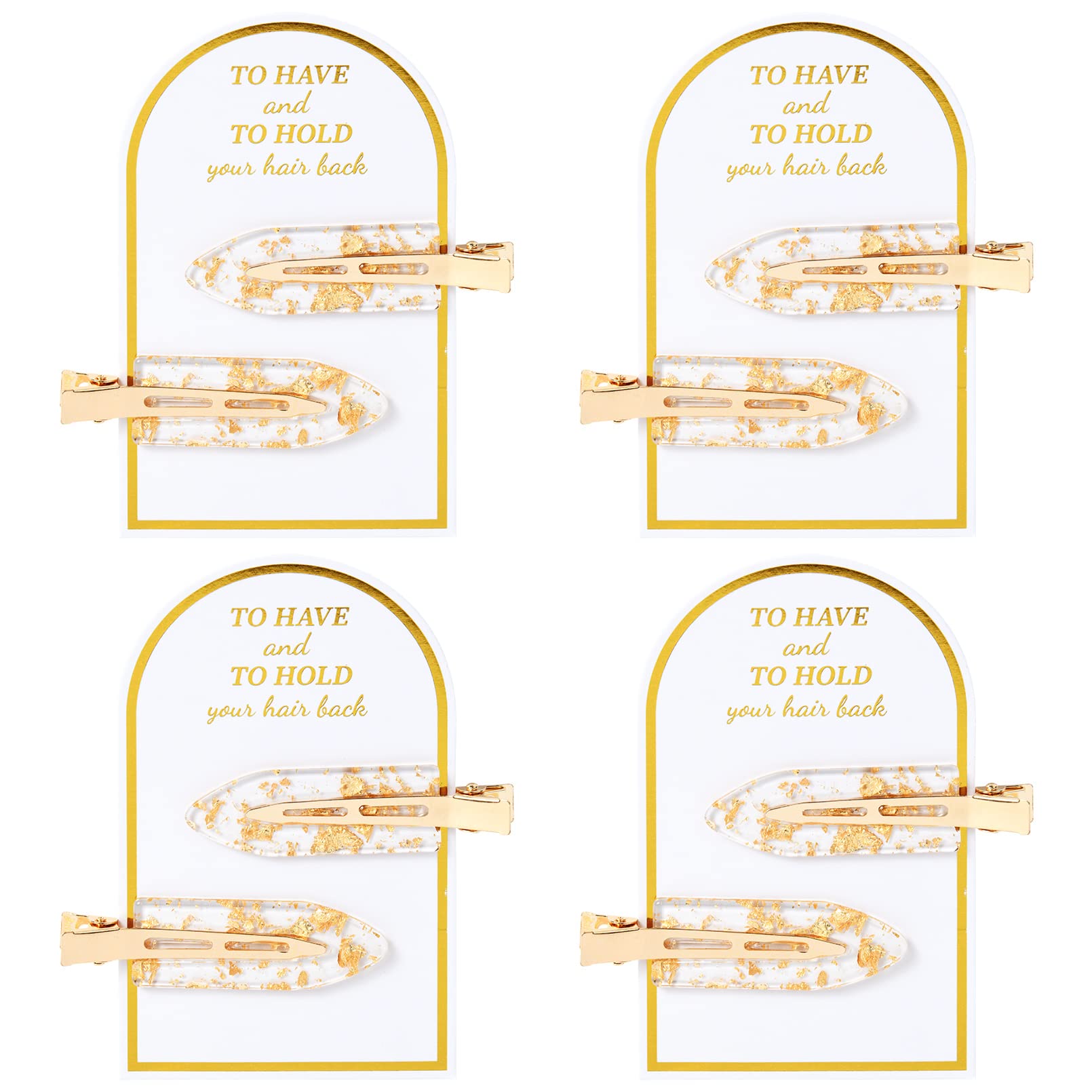 Aileam front packaging showing eight gold glitter creaseless clips for elegant styling