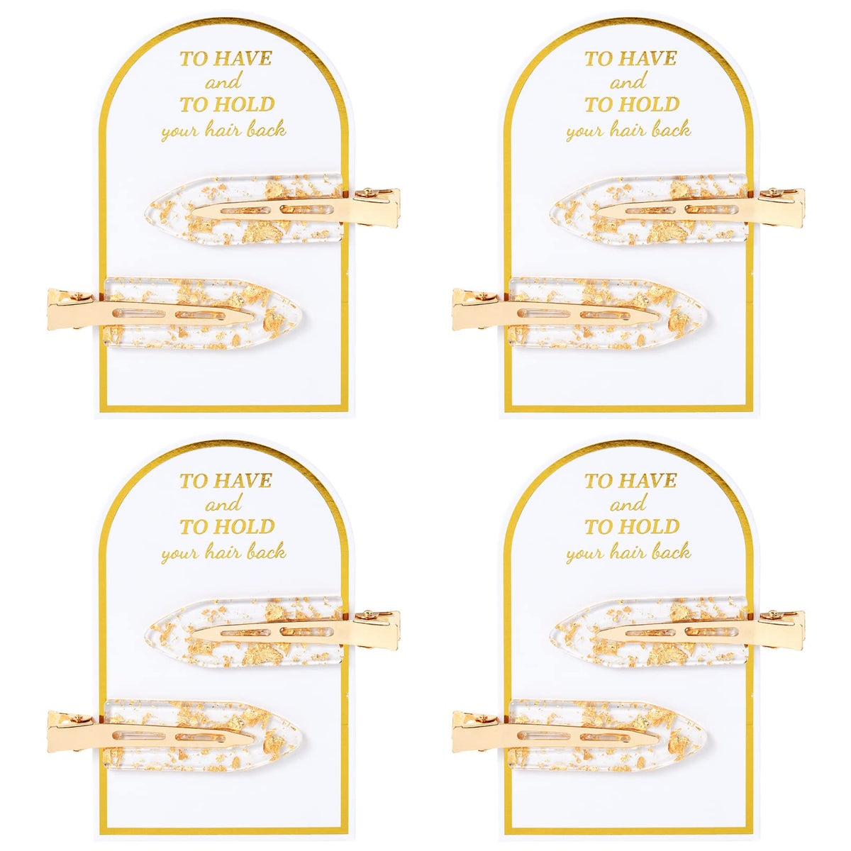 Aileam front packaging showing eight gold glitter creaseless clips for elegant styling