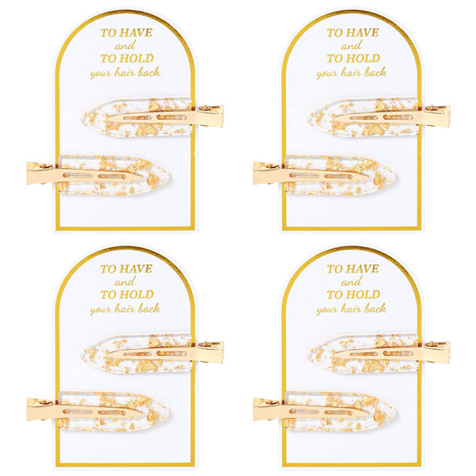 Aileam front packaging showing eight gold glitter creaseless clips for elegant styling