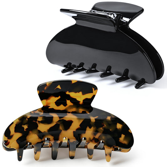 Aileam front view of two clips showing elegant finishes and practical styling benefit