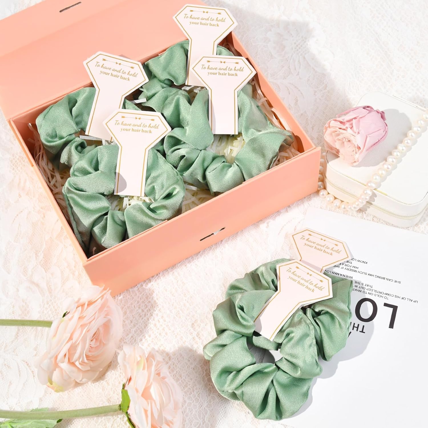 Aileam bridal shower scene with sets styled as elegant bridesmaid gifts