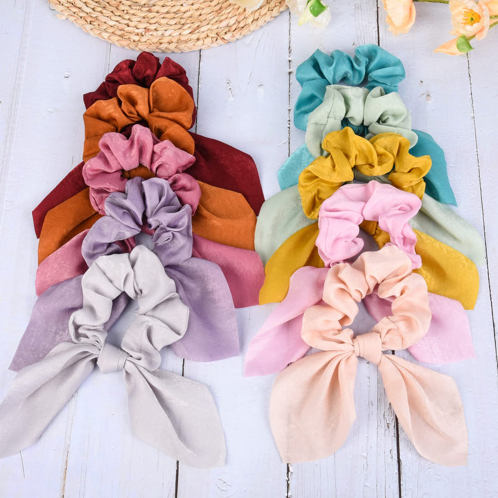 Aileam scrunchie next to hand showing scale and easy handling