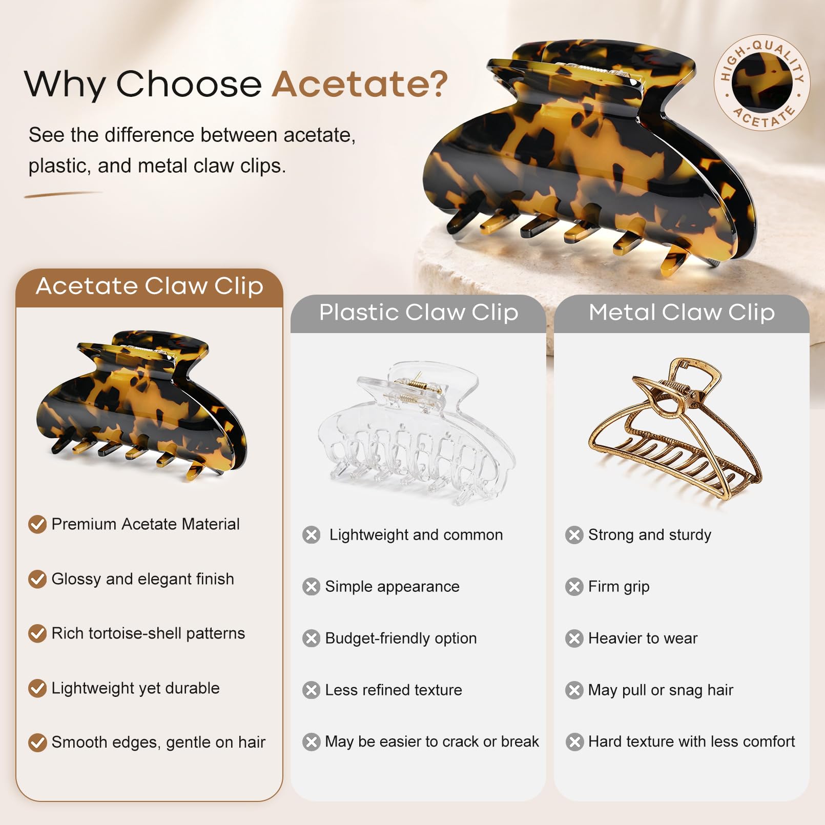 Aileam tortoiseshell glossy finish highlighting durability and elevated look benefit