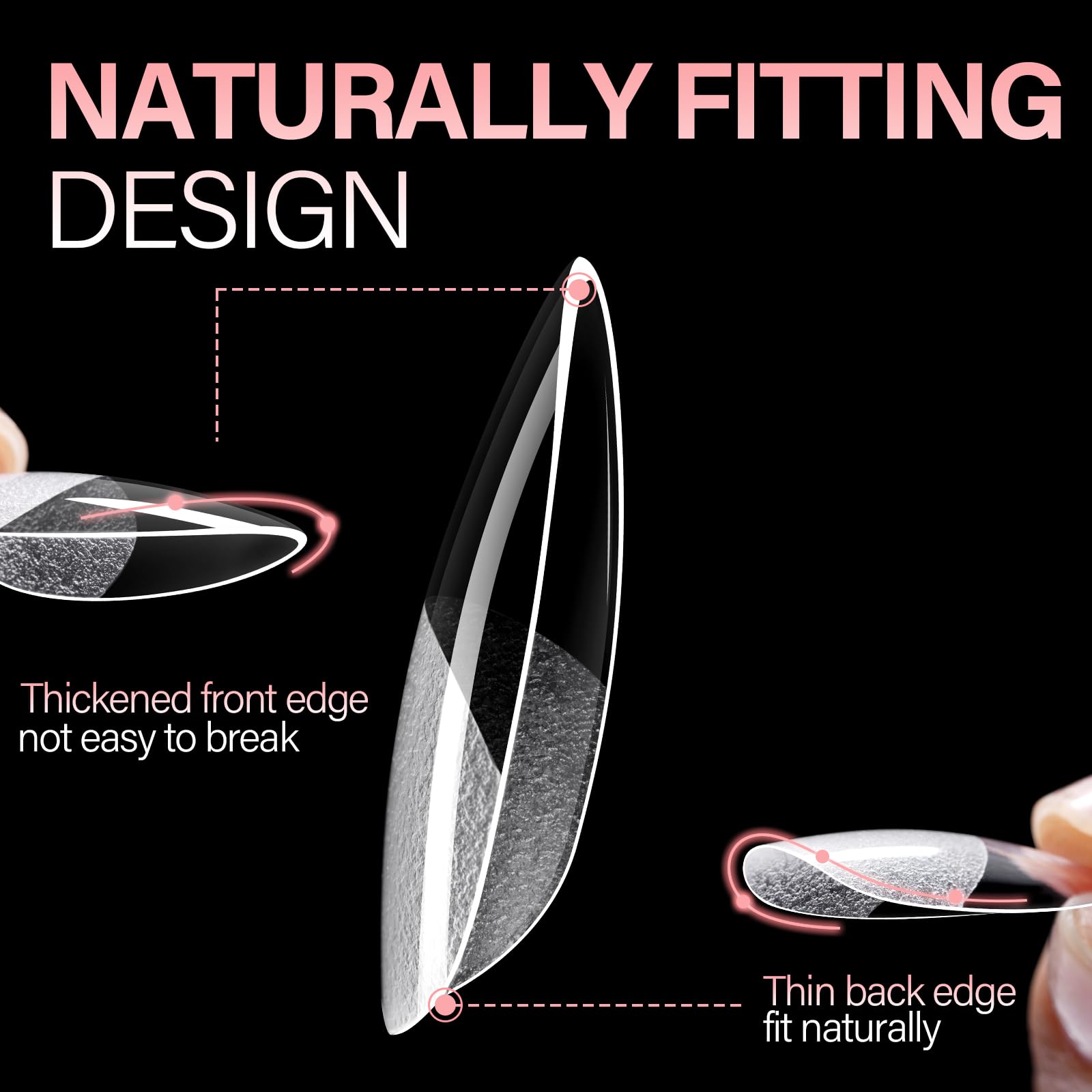 AILLSA half-matte texture on tips preventing polish slip and ensuring even coverage