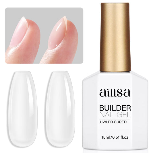AILLSA bottle front view showing clear builder gel and ingredient clarity benefit