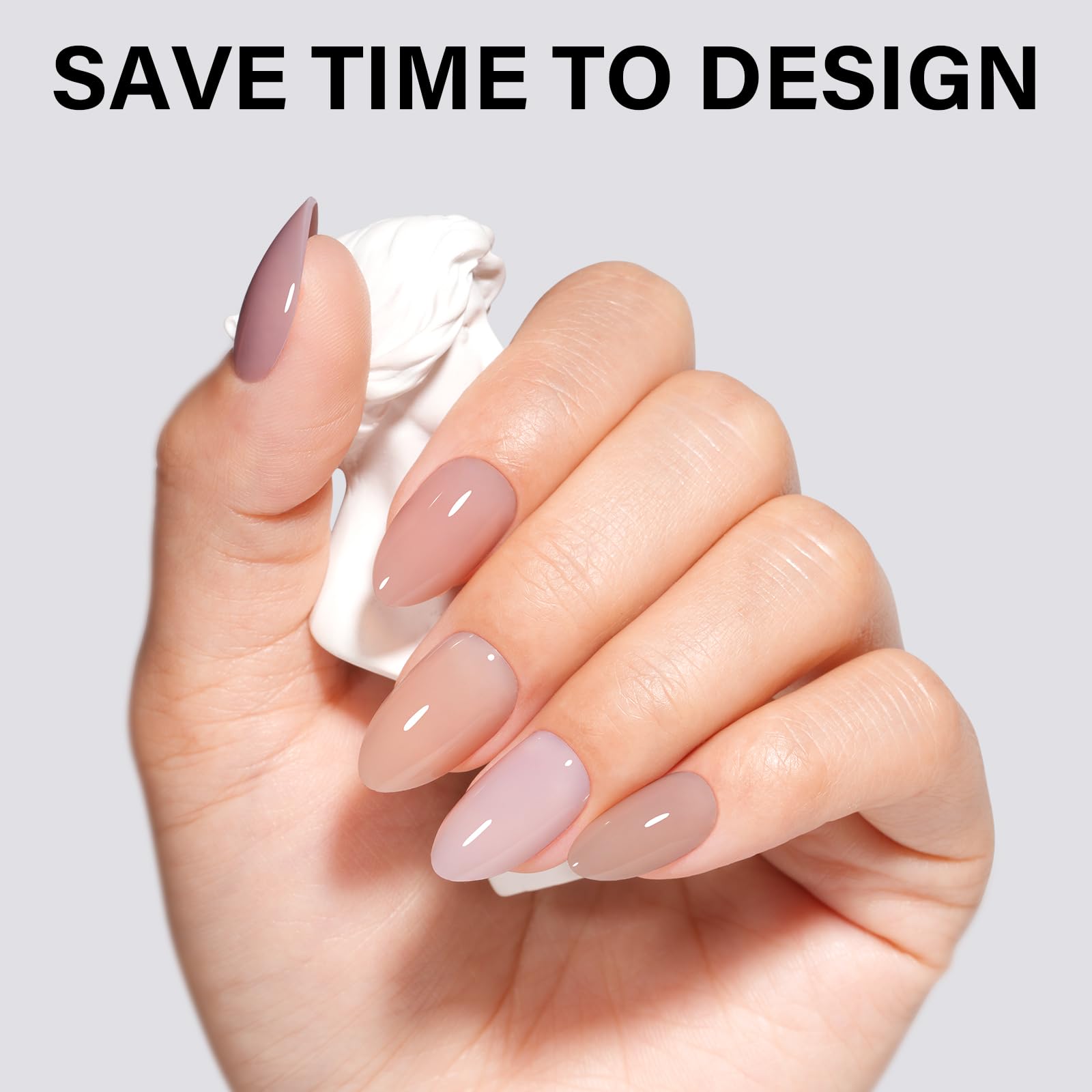 AILLSA close-up of gel tip texture demonstrating flexible, break-resistant finish