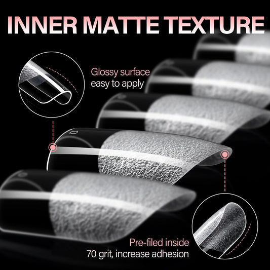 AILLSA close-up of half-matte texture for improved polish adherence