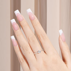 AILLSA close-up of pink French tip edge showing reinforced front for durability