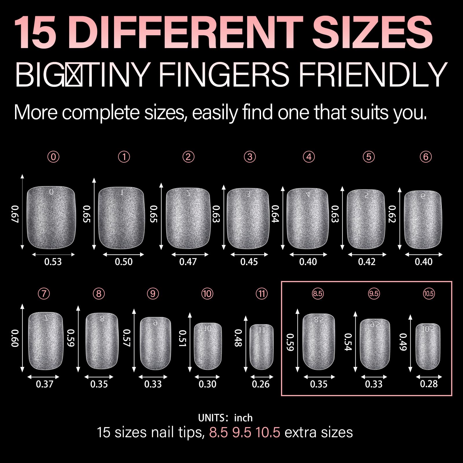AILLSA nail tip shown with polish and gel suggesting customization options
