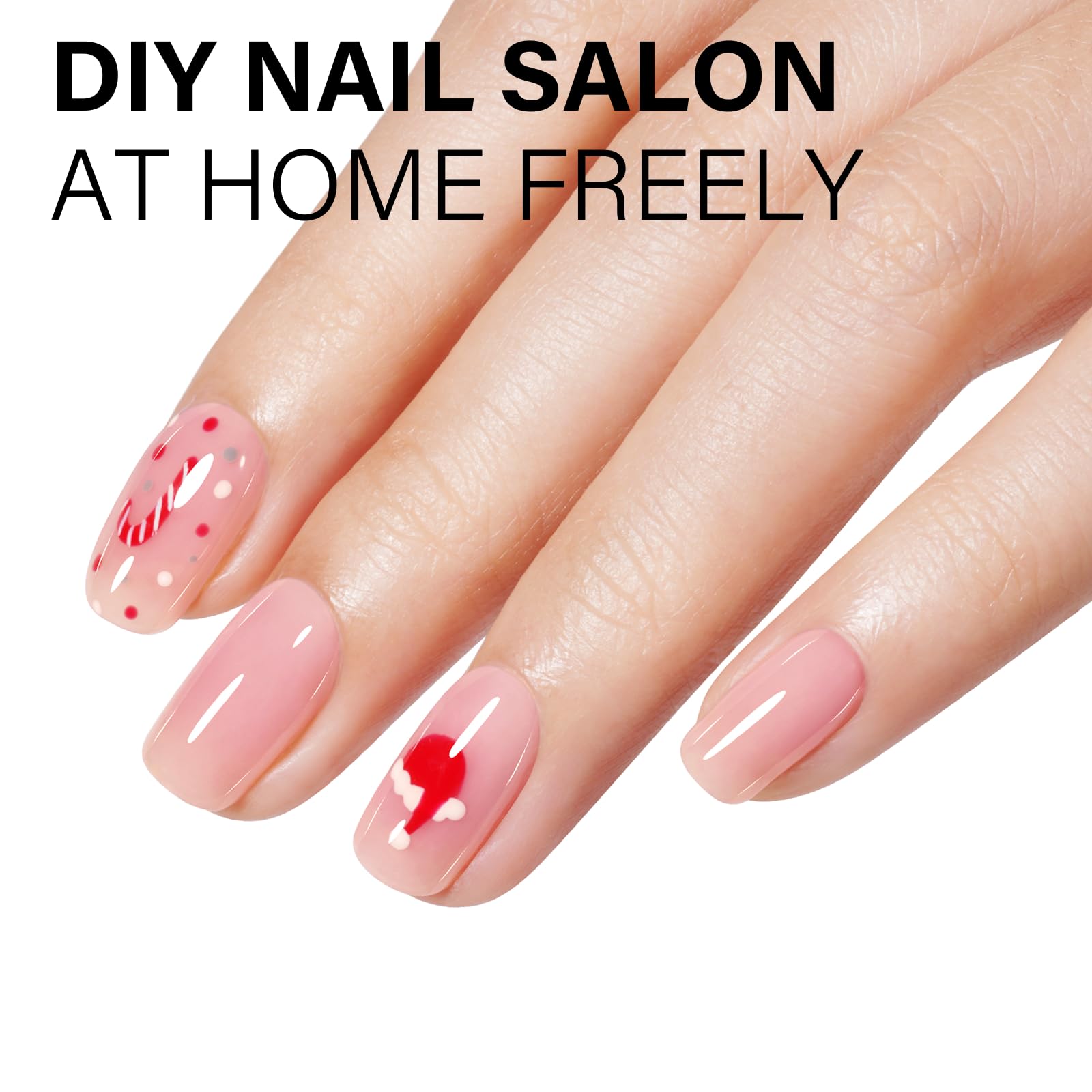 AILLSA cured nails in French manicure style showing long-lasting glossy wear benefit
