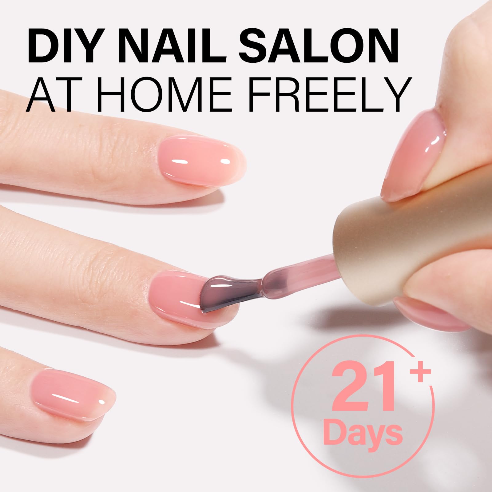 AILLSA used as base in French manicure demonstration adding subtle pink warmth and polish