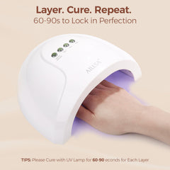 AILLSA used as a base in a French manicure example, neat translucent coverage