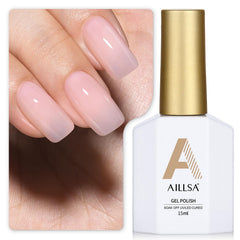 AILLSA bottle front view showing milky pink color and label, professional quality