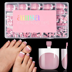 AILLSA front packaging showing 150-piece berry pink set and quick-pedicure benefit
