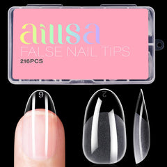 AILLSA front packaging showing 216 clear gelly tips and value