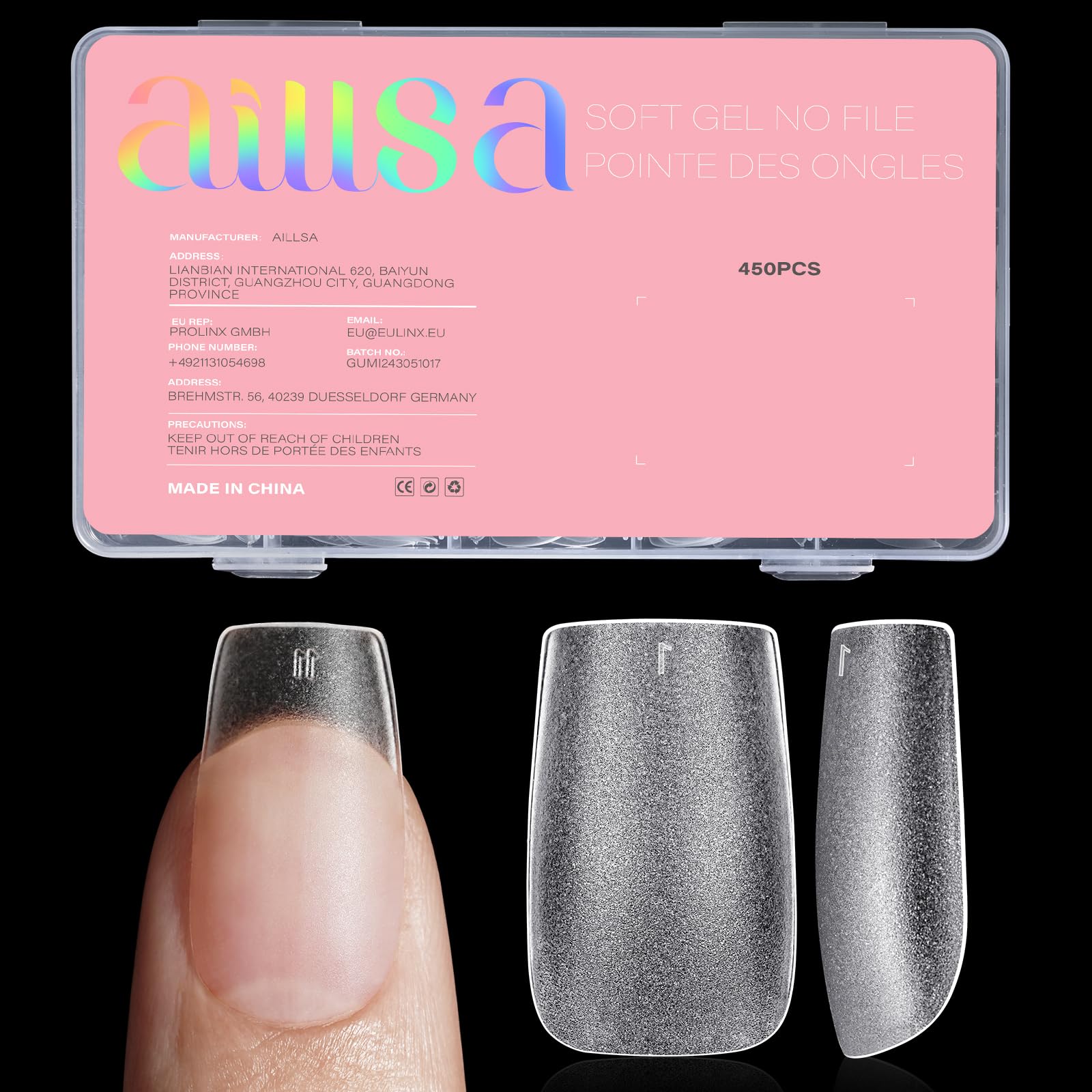 AILLSA front packaging showing 450-piece tip kit and ready-to-use convenience