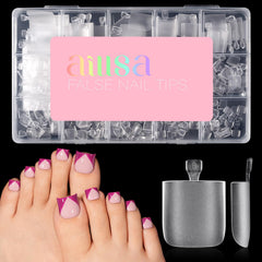 AILLSA front packaging showing 150 toe tips and sizes, clear presentation benefit