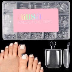 AILLSA front packaging showing all 150 toe tips and sizes, ready for salon use