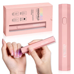 AILLSA front view pink handheld UV lamp showing compact design and fast curing
