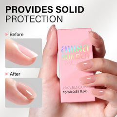 AILLSA brush applying builder gel to nail demonstrating easy sculpting and control