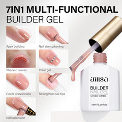 AILLSA gel used with nail tips and rhinestones showing strong adhesion benefits