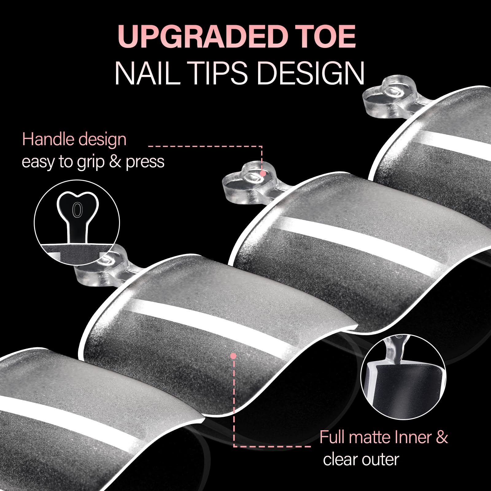 AILLSA toe tip in use with heart-shaped handle for precise, mess-free placement