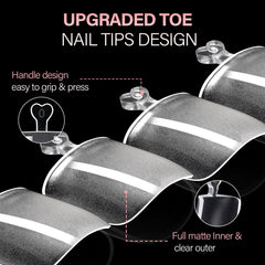 AILLSA toe tip in use with heart-shaped handle for precise, mess-free placement